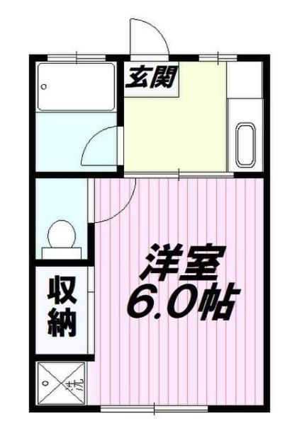 渡ビル(ワンルーム/1階)の間取り写真
