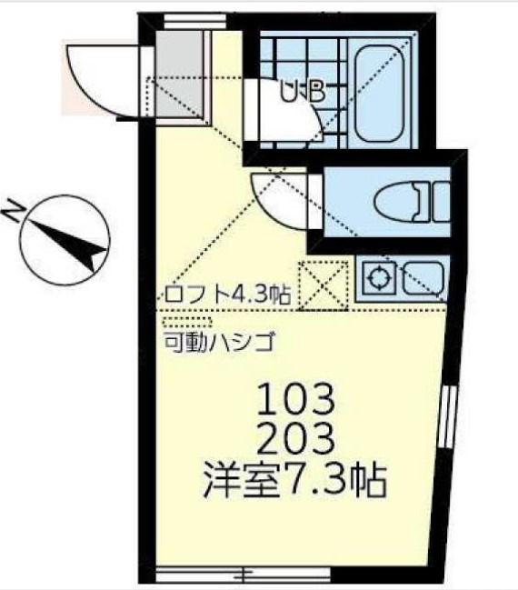 ユナイト三春ジョーウェスティン(ワンルーム/1階)の間取り写真