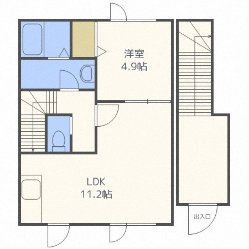 メゾンS&R(1LDK/2階)の間取り写真