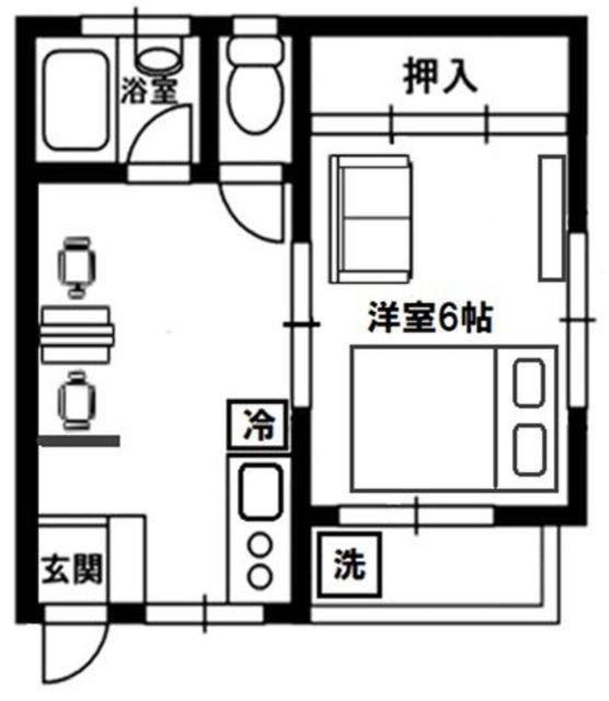 コーポ加藤(1DK/2階)の間取り写真