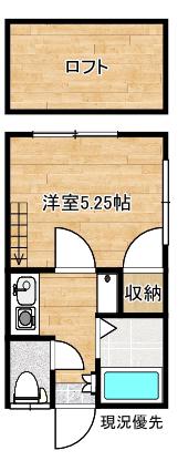 ルミエール西津田(1K/1階)の間取り写真