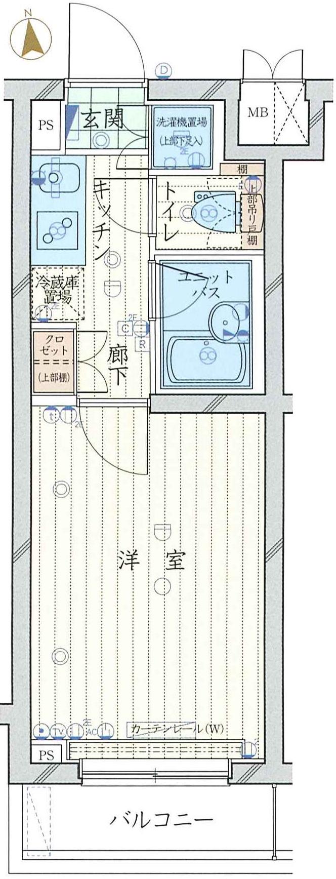 ルーブル大森七番館(1K/4階)の間取り写真