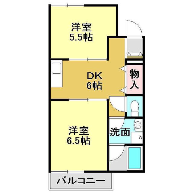 東の丸マンション(2DK/5階)の間取り写真
