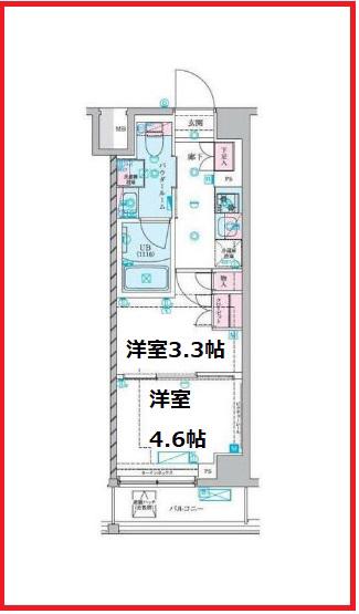 ジェノヴィア押上II(2K/3階)の間取り写真