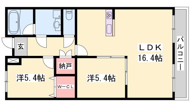 メゾン・ド・サンパティーク(2LDK/2階)の間取り写真