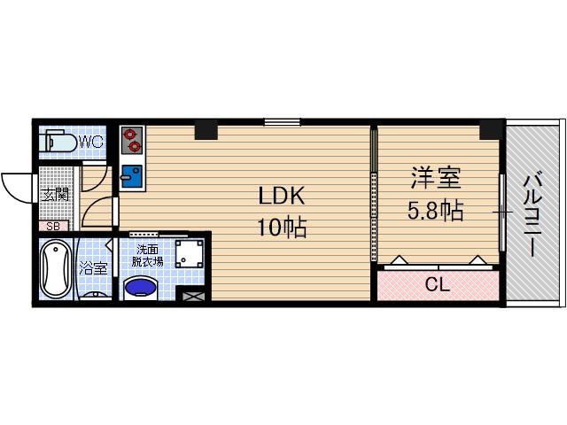 SOAR SENRIOKA(1LDK/2階)の間取り写真