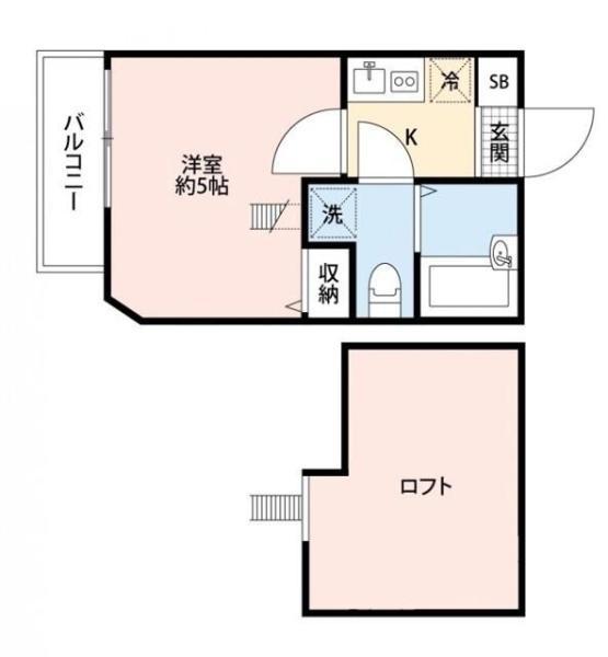 リュクスシティー上大岡(1K/2階)の間取り写真