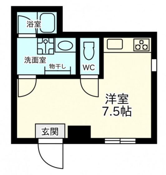 大町東1丁目 紀陽ビル(ワンルーム/1階)の間取り写真