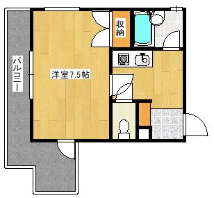 ロジュマン宇品(1K/2階)の間取り写真