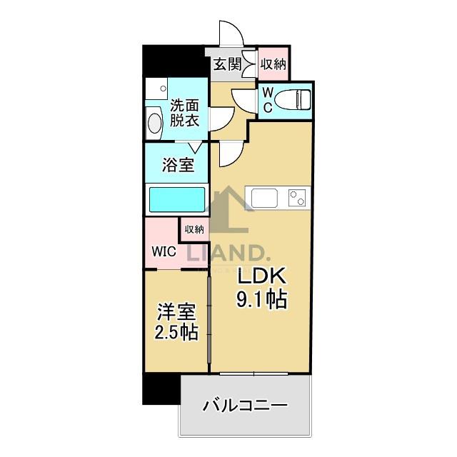 T・T城西(1LDK/8階)の間取り写真