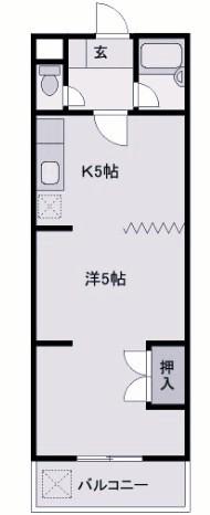 アーバンベルデ萩原(ワンルーム/4階)の間取り写真