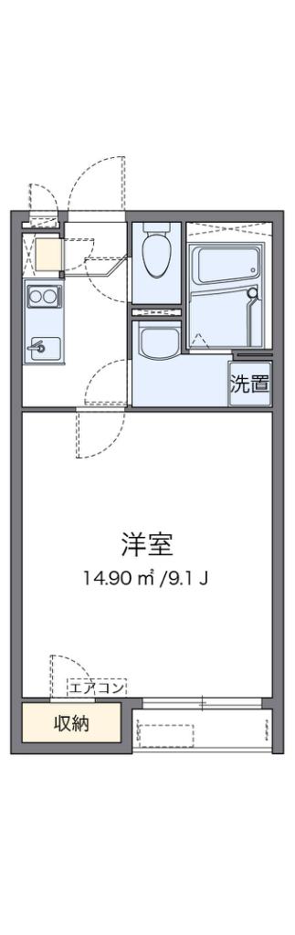 クレイノピノワール三津屋北(1K/1階)の間取り写真