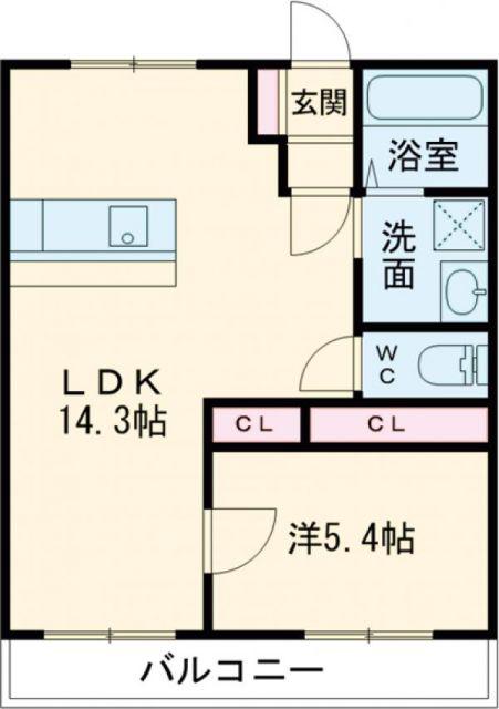 エル浅井(1LDK/1階)の間取り写真