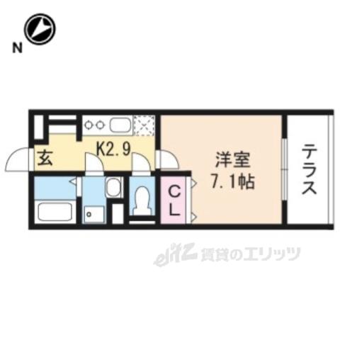 DESIGN SQUARE AN(1K/1階)の間取り写真