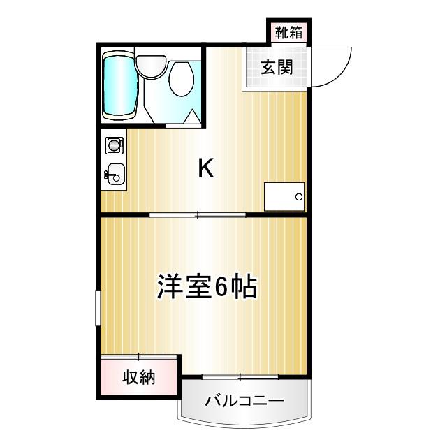 シンアイプラザ中野本町(1K/2階)の間取り写真