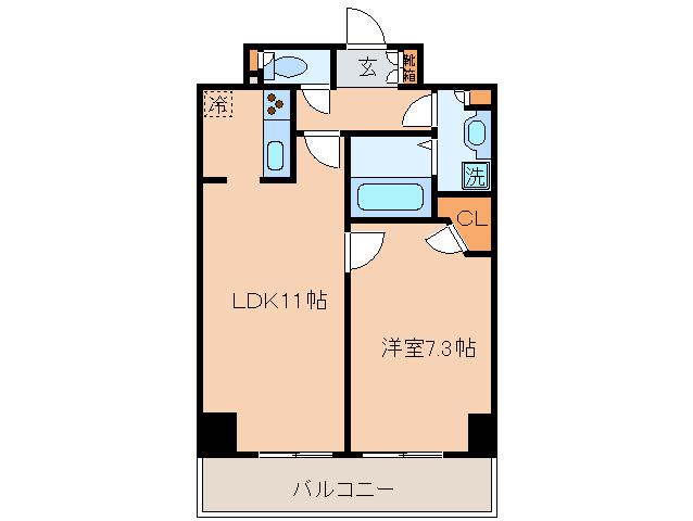 PARK AXIS丸の内(1LDK/2階)の間取り写真