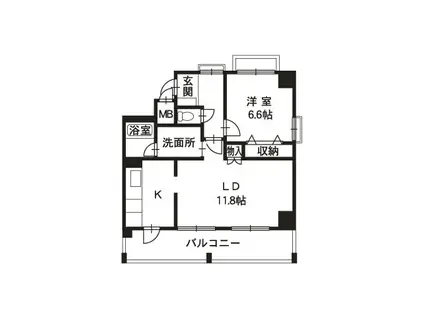レインボーメゾン六九(1LDK/6階)の間取り写真
