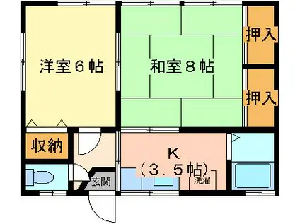 コーポ理恵(2K/2階)の間取り写真