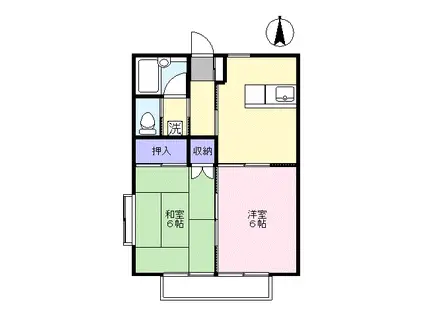 メールハイツ(2DK/2階)の間取り写真