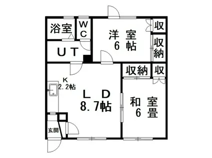 コーポ翠(2LDK/2階)の間取り写真