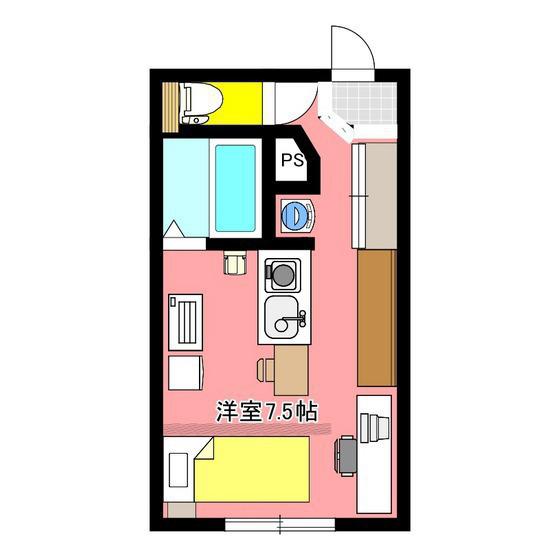 あさひレジデンス上中居(1K/1階)の間取り写真