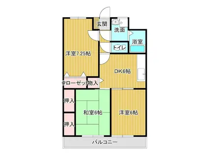 ロイヤルマンション柏I(3DK/2階)の間取り写真