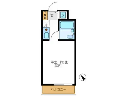 スカイコート鶴見第4(ワンルーム/4階)の間取り写真