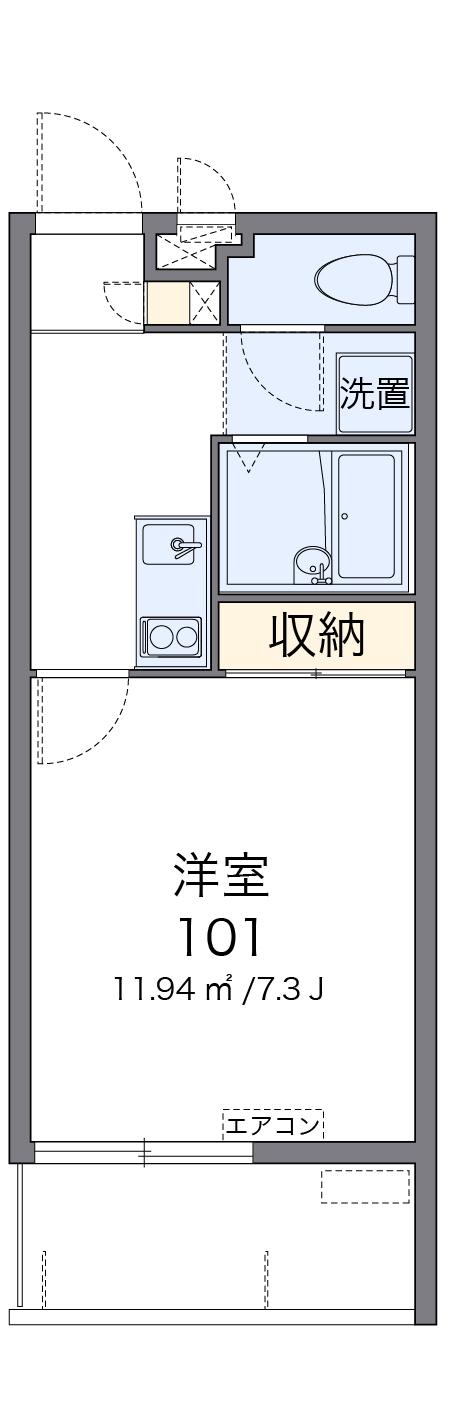 サンティア(1K/1階)の間取り写真