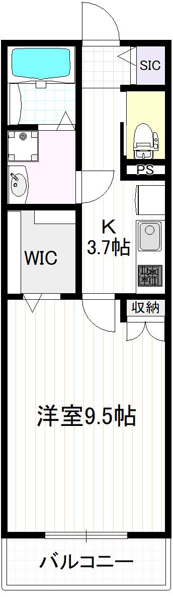 ヘーベルメゾン南平(1K/1階)の間取り写真