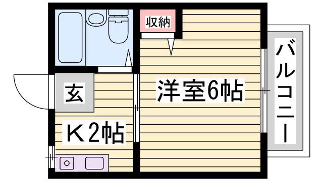 パナハイツアロウ(1K/1階)の間取り写真