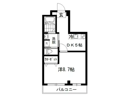 ジュネスカシマダ(1K/1階)の間取り写真