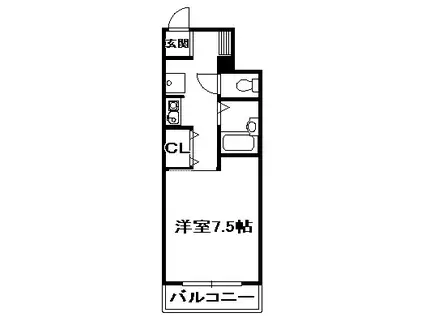 アドミール宝塚(1K/2階)の間取り写真