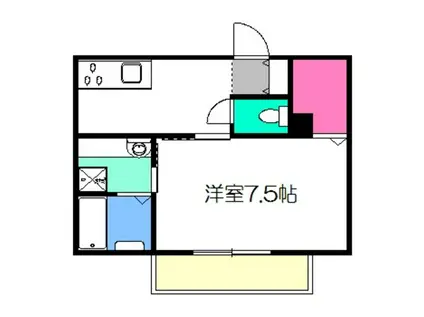 VILLA北花田D-ROOM(1K/2階)の間取り写真