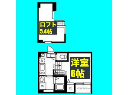 ネクストステージ上飯田(1K/2階)の間取り写真