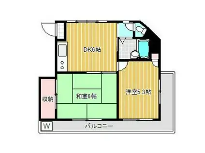 グレース平塚(2DK/2階)の間取り写真