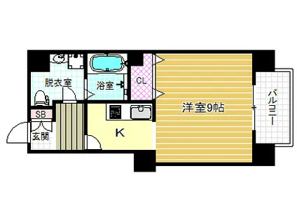 アクア福島(ワンルーム/9階)の間取り写真