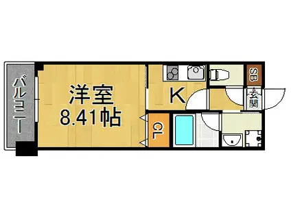 プレジオ尼崎(1K/3階)の間取り写真