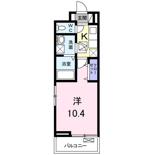 ディアコート此花(1K/1階)の間取り写真