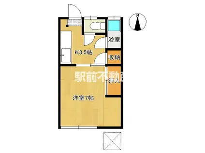 サンコーポ日の出(1K/2階)の間取り写真