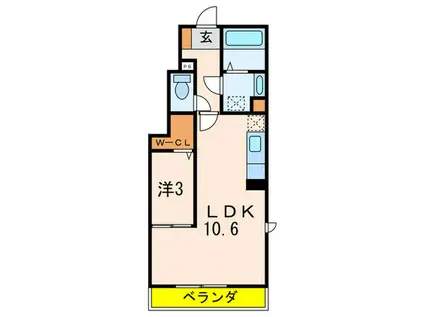 アクシアサニーコート(1LDK/1階)の間取り写真