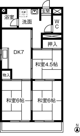 小崎ビル(3DK/2階)の間取り写真