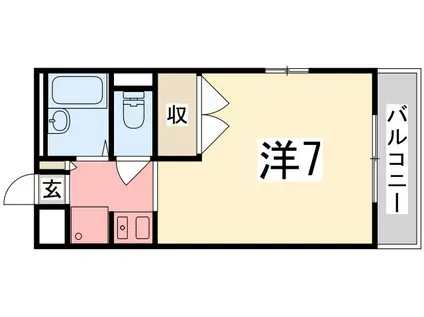 スマイル北条(ワンルーム/2階)の間取り写真