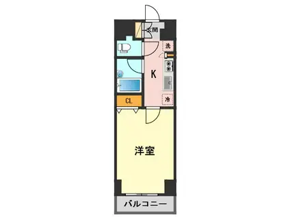 スカイコート新小岩(1K/9階)の間取り写真