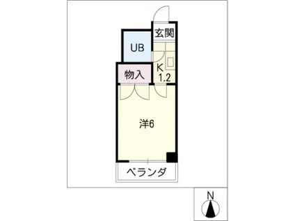 タマリックス(1K/1階)の間取り写真