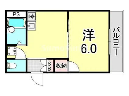 メゾニティ三川口(1K/2階)の間取り写真