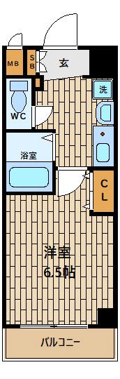 エスリード福島第3(1K/6階)の間取り写真