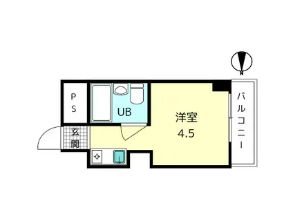 フォレスト高畑マンション(ワンルーム/5階)の間取り写真