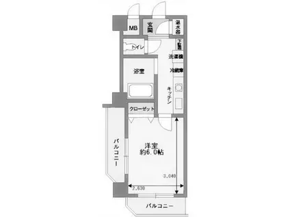 マンション・キャロット(1K/3階)の間取り写真