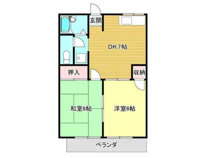 MKハイツ1号館(2DK/4階)の間取り写真