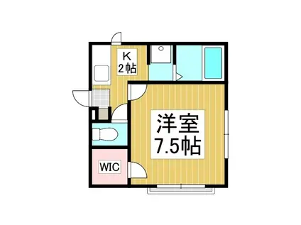 ディアスペッカリー(1K/1階)の間取り写真